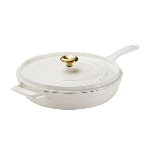 Tramontina 12" Enameled Cast Iron Skillet with Lid White - Picture 6 of 6